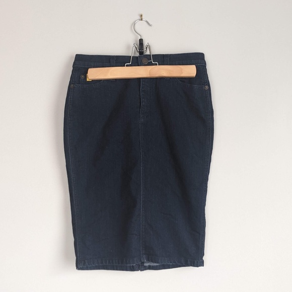 Second Denim Yoga Jeans | High rise denim pencil skirt | Indigo rinse | size 26 - Picture 4 of 13